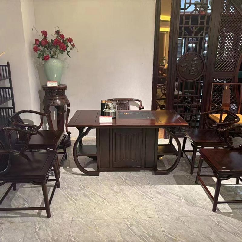 Table à thé chinoise Gongfu 100 % bois